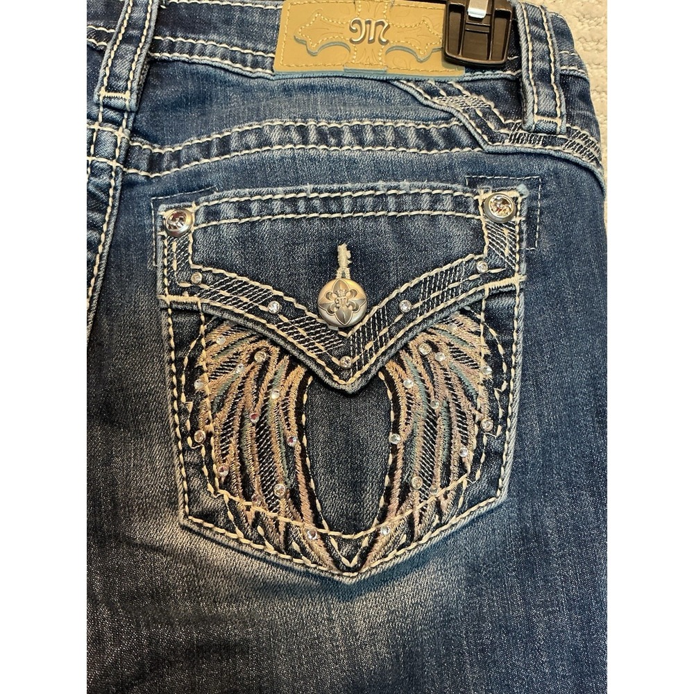 Miss Me Mid Rise Bootcut Women Jeans BUCKLE 27 WINGS 27x33 1/2 M5082B164 RODEO